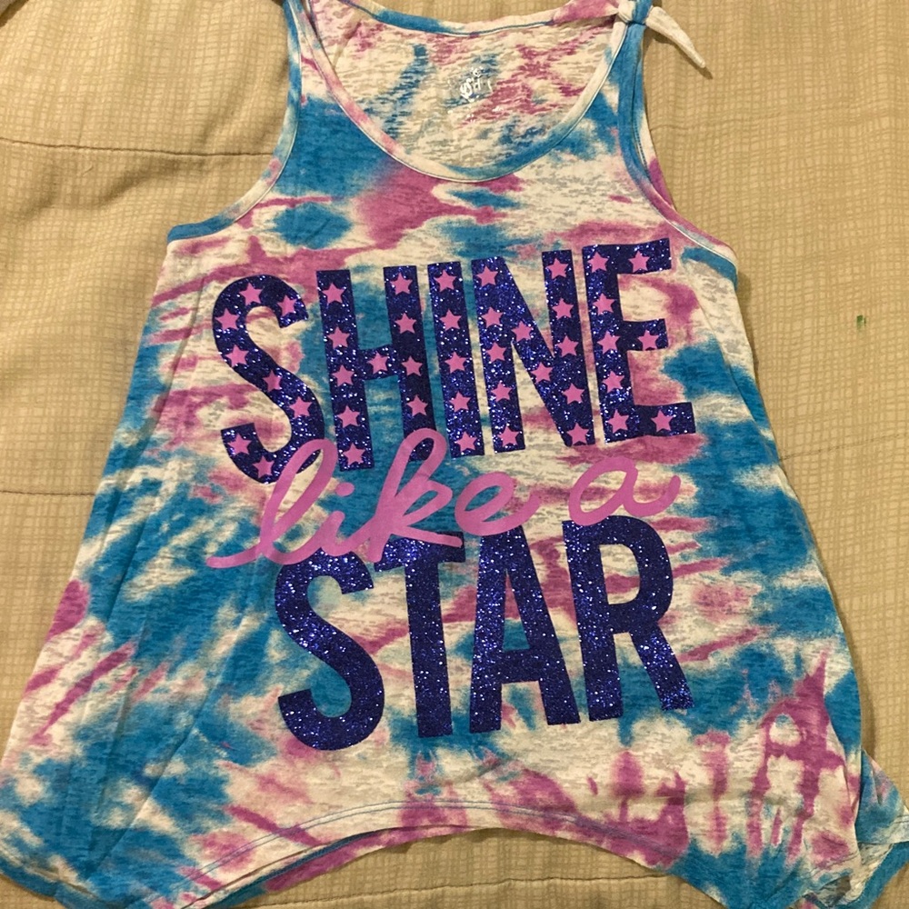 Justice Blue and Pink Tie-Dye Tank Top